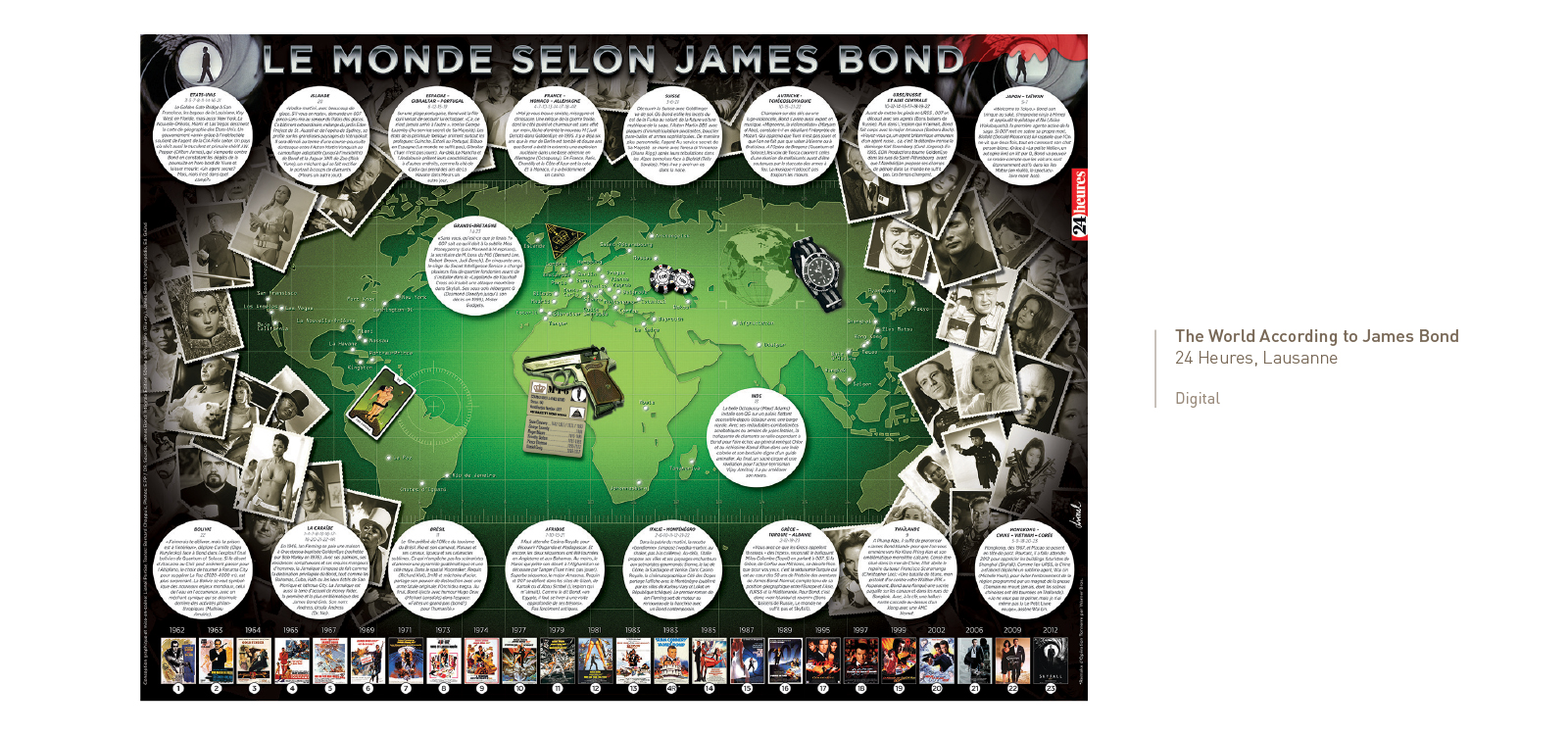 James Bond Map by Lione Portier