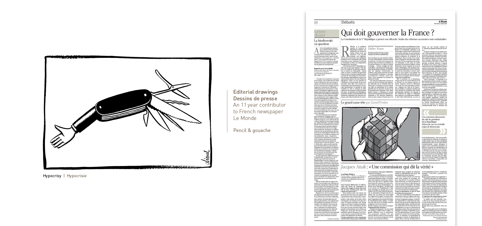 Le Monde editorial drawings by Lionel