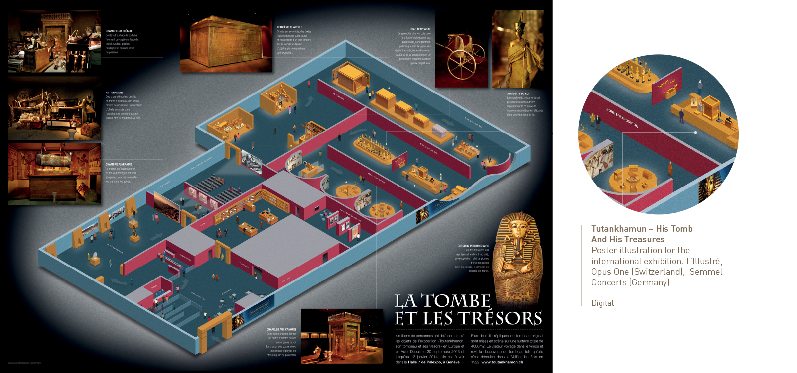 Tutankhamun exhibition poster by Lionel Portier